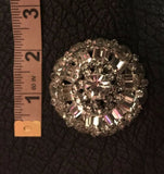 Gorgeous Antique 1920’s-30’s Clear Rhinestone Faceted Stones Brooch Pin Large