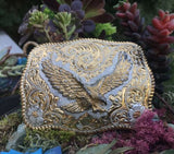 22k Gold on Sterling Silver Etched Relief Eagle Reno, NV USA 1987 Belt Buckle
