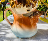 Vintage Ceramic Orange Blue White Moose Mug Made in Austria Hallmarked