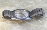 Vintage Mens Wittnauer Automatic T Swiss Made Day Date Silvertone Watch - Runs!