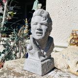 Vintage Elvis Presley Elvis the King Stone Carving Art Sculpture Bust Decor
