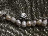 Silver Tone Moon Pearl Moon Charm Bracelet