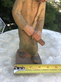 Vintage Hand Carved Wood Folk Art Man Figurine Sculpture Signed AG Sigurmunds