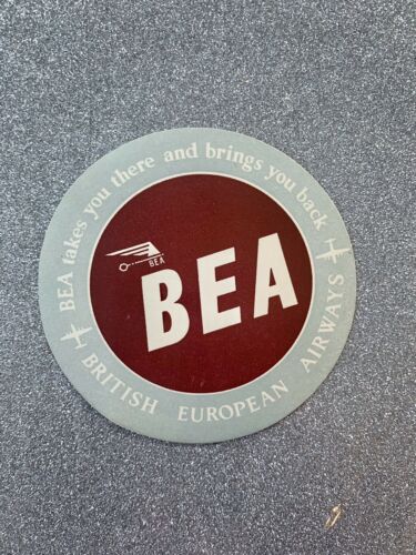 Vintage Luggage Label British European Airways BEA