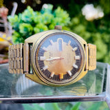 Elgin Galaxie 17 Jewels Self Winding Water Resistant Gold Tone Mechanical Watch