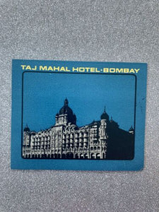 Taj Mahal Bombay Hotel India Luggage Label