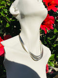 Vintage Taxco 925 Mexico 26 Sterling Silver Modernist Collar Choker Necklace 49g