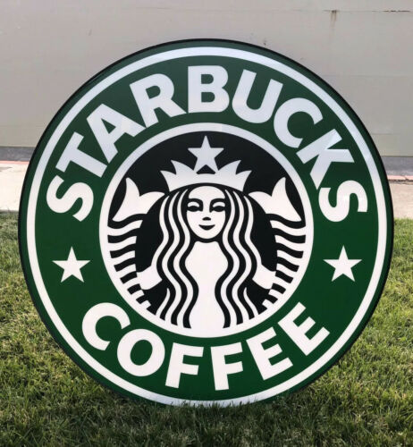 Authentic 90s STARBUCKS Coffee Store Front 3 FT Siren Logo Sign Collectible Rare
