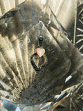 Vintage Sterling Silver 925 Marcasite Stone & Pink Mother of Pearl Heart Pendant