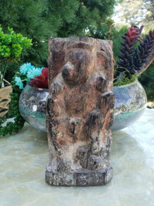 Original Antique Artifact Tribal Elephant Hindu Ganesh Carver Wood Statue Figure