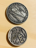 25 Year Bart Transportation Train Worlds 1st Rapid Transit System Tokens 2 Coins