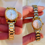 Swiss Vintage Designer Legant Gold Tone Waterproof Ladies Stretch Band Watch
