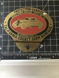 Protection-Service California County Farm Bureaus Bloomington, Ill. Car Badge