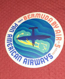 Pan American Airways Vintage Luggage Label Tag Bermuda By Air In 5 Hours