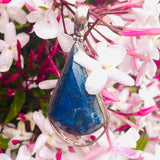 Vintage Sterling Silver 925 Lapis Lazuli Gem Stone Large Teardrop Pendant 21.8g