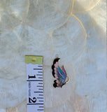 Vintage Colorful Ornate Enamel Half Butterfly Pendant
