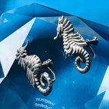 Seahorse Vintage Sterling Silver 925 Menlo Sea Horse Screw Back Earrings