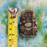 Vintage Stone Carved Spiritual God Deity Guardian Asian Pendant Amulet