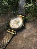 Mirabelli Gold Tone Quartz Swiss Made Stainless Roman Numeral Ladies Wrist Watch