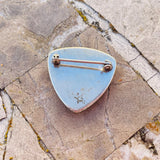 Antique Artisan Blue Butterfly Wing Sterling Silver Desert Art Glass Brooch Pin