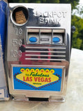 WELCOLE TO LAS VEGAS RENO PLASTIC Cast-Metal JACKPOT SLOT MACHINE COIN BANK