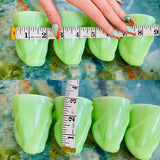 Vintage Mckee Green Jadeite Bottoms Up Glass Set of 4 Cups Shot Glasses