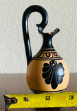 Beautiful Vintage Black Red Beige Hand Made and Painted in Greece Greek Vase