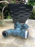 Vintage Weathered Brass Cat Feline Garden Tap Spigot Faucet Yard Decor Outdoor