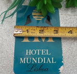 Vintage Lisboa Hotel Mundial Luggage sticker Label Portugal