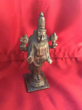 Antique Vishnu Hindu Diety Idol Brass Spiritual Figurine Statue