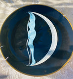 Erte Alphabet Letter "D" Woman On The Moon Bone Chine Art Deco Plate Rare