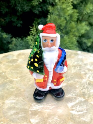 Vintage Murano Handblown Glass Art Santa Claus Sculpture