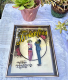 Antique Vintage Foolish Child Lindsay McPhail Roy Bargy Floral Glass Art Picture