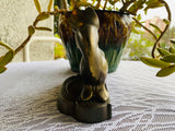 Vintage Brass Metal Bronze Tone Yorky Dog Stand Art Decor Collectible Figurine
