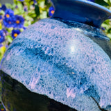 Vintage Artist Signed Painted Ceramic Art Pottery Blue Black Purple Bowl Vase