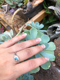 Vintage Sterling Silver Blue Round Turquoise Stone Swirl Ring