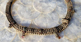Rajasthan India Tribal Gypsy Detailed Bejeweled Vintage Hinge Collar Choker Necklace