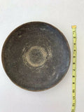 Antique Signed Chinese Primitive Brass Etched Bowl Dish Dragon Motif China