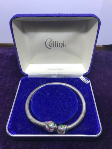 Cellini Silver Cloisonne Bangle Bracelet