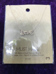 17” Rose Gold Plated “Love” Necklace