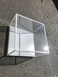 New White Wood & Glass Countertop Display Case with Lock & Keys 42.5x42.5x30.5cm