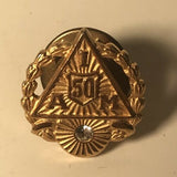 14k Gold Filled 1” AM 50 Pin With White Stone
