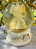 Vintage Snowglobe San Francisco Music Box Company Dove White Birds Snow Globe