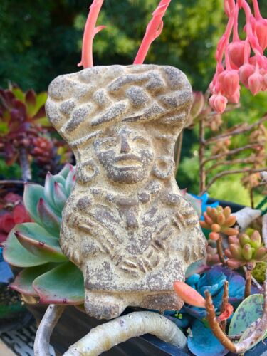 Pre-Columbian Mayan Aztec Design Clay Stone Human Figure Handmade Folk Art