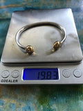 Qray Silver & Gold Plated Q-Ray Cuff Ionized Healing Bracelet Enhance Energy Flo