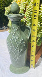 Vintage Porcelain James Beam Regal China Green Blossom Bottle Decanter w Lid Set