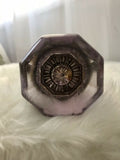 Antique Purple Amethyst Glass And Bronze Door Handle Knob