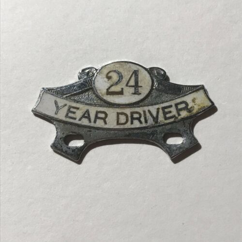 Vintage Order Of The Road Chrome “24 Year Driver” Badge