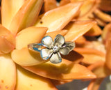 Vintage Floral Sterling Silver 925 Dainty Rhinestone Flower Ring Size 7