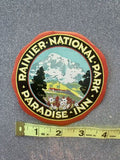 1930's Hotel Luggage Label Paradise Inn Rainier National Park USA Advertising